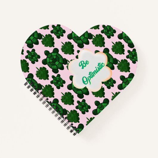 Custom Cute Turtle Leaves Seamless Pattern,  ノートブック (正面)