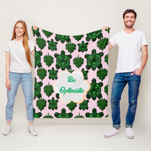 Custom Cute Turtle Leaves Seamless Pattern,  フリースブランケット (インサイチュ)