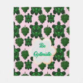 Custom Cute Turtle Leaves Seamless Pattern,  フリースブランケット (正面)
