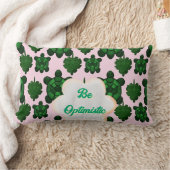 Custom Cute Turtle Leaves Seamless Pattern,  ランバークッション (ブランケット)