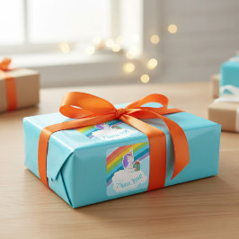 Custom Cute Unicorn Rainbow Thank You Sticker スクエアシール