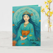 Custom Cute Whismusical Underwater Princess  カード (黄色い花)