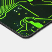 Custom Cyber Green PCB Circuit Board Tech Art デスクマット (コーナー)