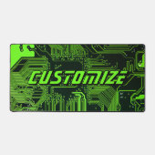 Custom Cyber Green PCB Circuit Board Tech Art デスクマット (正面)