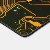 Custom Cyber Orange PCB Circuit Board Tech Art デスクマット (コーナー)
