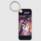 Custom Cyberpunk Anime Girl Ninja Kunoichi キーホルダー (正面)