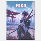 Custom Cyberpunk Anime Japanese Miko Torii Gate マグネット (正面)
