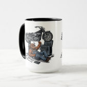 Custom Cycle Shop Bull Mechanic Professional Art マグカップ (正面左)
