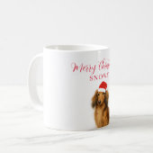 Custom Dachshund Dog with Santa Hat Christmas コーヒーマグカップ (正面左)