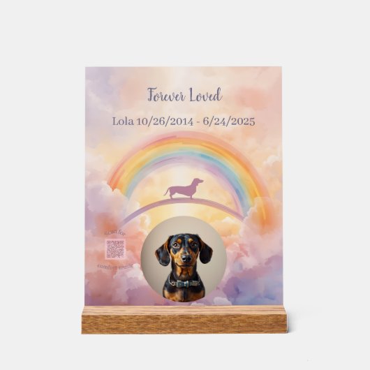 Custom Dachshund Rainbow Bridge Acrylic Sign アクリルサイン (正面)
