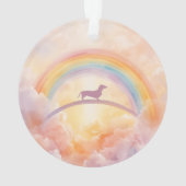 Custom Dachshund Rainbow Bridge Ornament オーナメント (裏面)