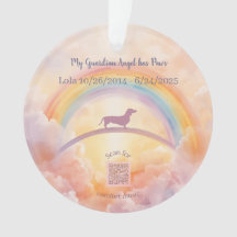 Custom Dachshund Rainbow Bridge Ornament