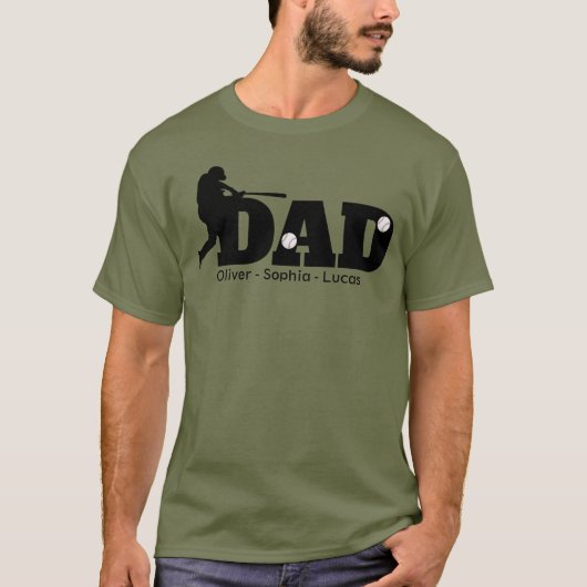 Custom Dad Baseball T-Shirt Tシャツ (正面)
