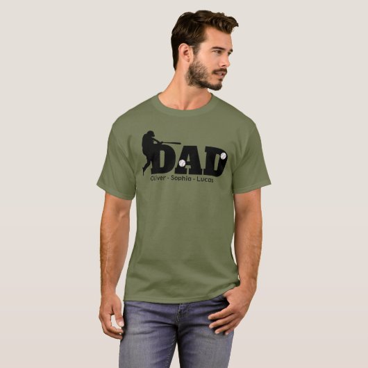 Custom Dad Baseball T-Shirt Tシャツ (正面フル)