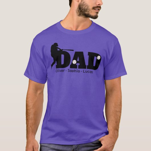 Custom Dad Baseball T-Shirt Tシャツ (正面)