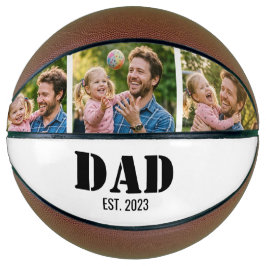 Custom Dad Est. Year Photo 3-Picture Keepsake バスケットボール