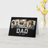 Custom Dad Established 1st Father's Day 3 Photo カード (黄色い花)