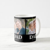 Custom Dad Established 3 Photo Fathers Day コーヒーマグカップ (正面右)