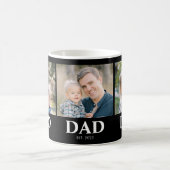Custom Dad Established 3 Photo Fathers Day コーヒーマグカップ (中央)