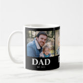 Custom Dad Established 3 Photo Fathers Day コーヒーマグカップ (左)