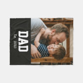 Custom Dad Established Black Modern Bold Text フリースブランケット (正面(横))