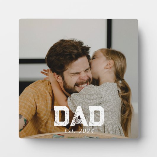 Custom Dad Established Modern Bold Photo フォトプラーク (正面)