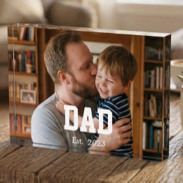 Custom Dad Established Modern Bold Text フォトブロック