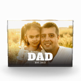 Custom Dad Established Modern Bold Text Photo フォトブロック