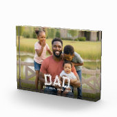 Custom Dad Established Modern Bold White Photo フォトブロック (右)