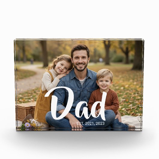 Custom Dad Established Modern Script フォトブロック (正面)