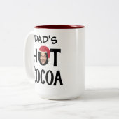 Custom Dad Face & Name Hot Cocoa Christmas ツートーンマグカップ (正面左)