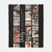 Custom Daddy 18 Photo Collage フリースブランケット (正面)