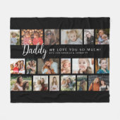 Custom Daddy 18 Photo Collage フリースブランケット (正面(横))