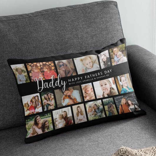 Custom Daddy 18 Photo Collage ランバークッション