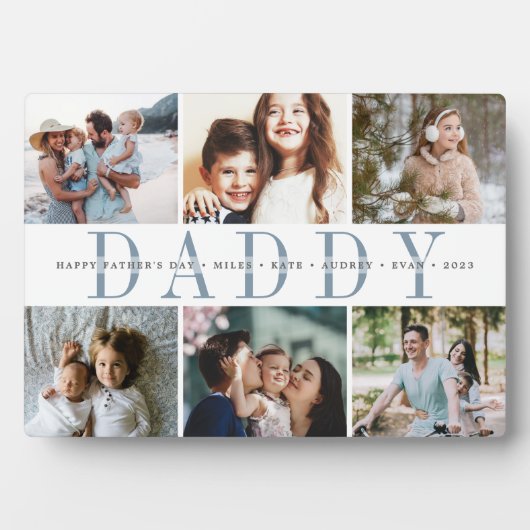 Custom Daddy Father's Day Photo Collage フォトプラーク (正面)