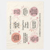 Custom Daily Affirmations Christian Bible Verse フリースブランケット (正面)