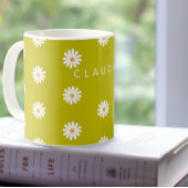 Custom Daisy Mug with Name for Women, Female Daisy コーヒーマグカップ