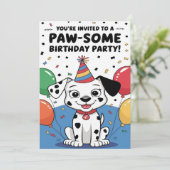 Custom Dalmatian birthday Invitation card 招待状 (スタンド正面)