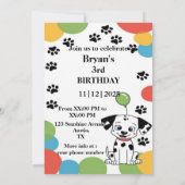 Custom Dalmatian birthday Invitation card 招待状 (裏面)