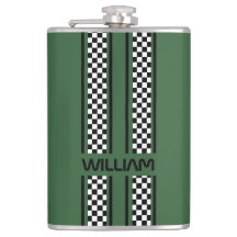 Custom Dark Green & Black Race Sport Stripe