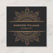 Custom Dark Grey Brown Pink Peach Professional スクエア名刺 (正面)