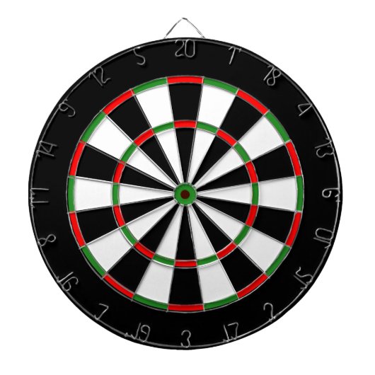 Custom Dartboard - Classic BLACK WHITE, RED GREEN ダーツボード (正面)