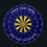 Custom dartboard layout | Gold & Navy blue ダーツボード<br><div class="desc">This is a custom dartboard layout with a navy blue and gold color scheme with optional text.

Update the text fields with your desired text or delete the placeholder text.</div>