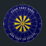 Custom dartboard layout | Gold & Navy blue ダーツボード<br><div class="desc">This is a custom dartboard layout with a navy blue and gold color scheme with optional text.

Update the text fields with your desired text or delete the placeholder text.</div>