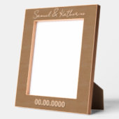 Custom Date & Names Rustic Wood レーザー彫刻フレーム (左)
