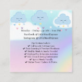 Custom Daycare Business Card | Cute Pastel Rainbow スクエア名刺 (裏面)