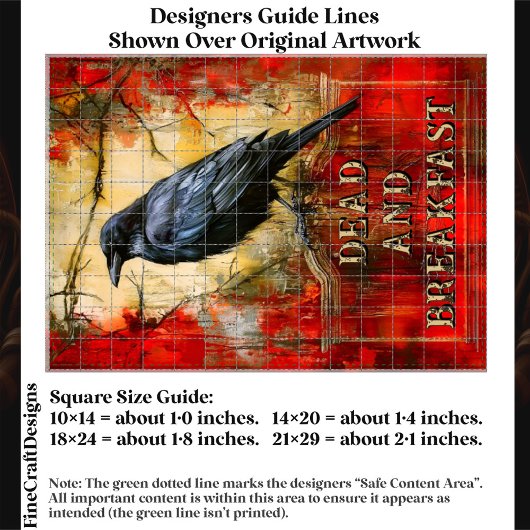 Custom “Dead and Breakfast” Spooky Raven Art ET3L 薄葉紙