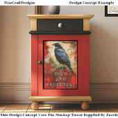 Custom “Dead and Breakfast” Spooky Raven Art ET3L 薄葉紙