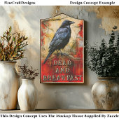 Custom “Dead and Breakfast” Spooky Raven Art ET3R 薄葉紙