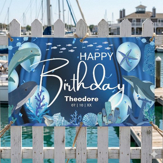 Custom Deep Sea Birthday Banner 横断幕